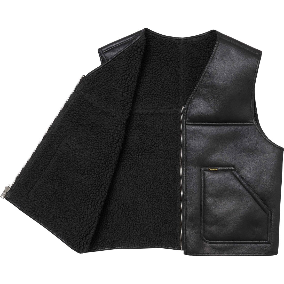 Details on Reversible Faux Shearling Vest Black from fall winter
                                                    2024 (Price is $188)