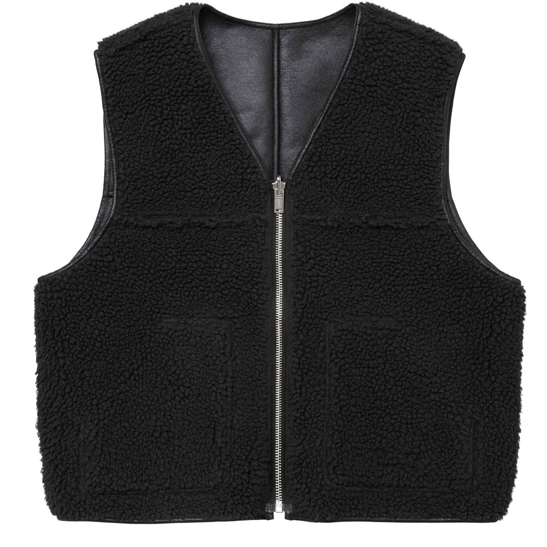 Details on Reversible Faux Shearling Vest Black from fall winter
                                                    2024 (Price is $188)