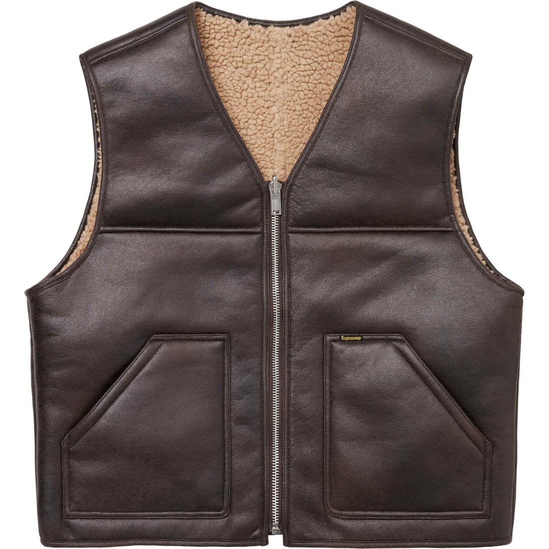 Details on Reversible Faux Shearling Vest Brown from fall winter
                                                    2024 (Price is $188)