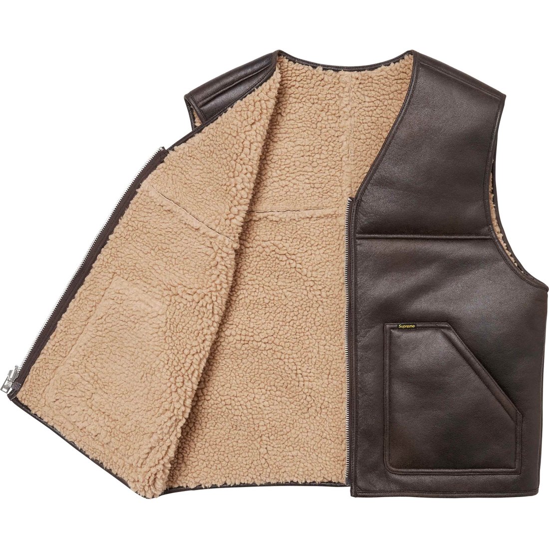 Details on Reversible Faux Shearling Vest Brown from fall winter
                                                    2024 (Price is $188)