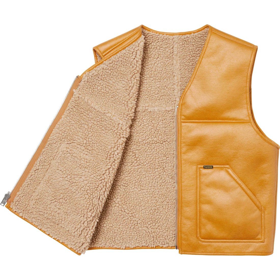 Details on Reversible Faux Shearling Vest Yellow from fall winter
                                                    2024 (Price is $188)