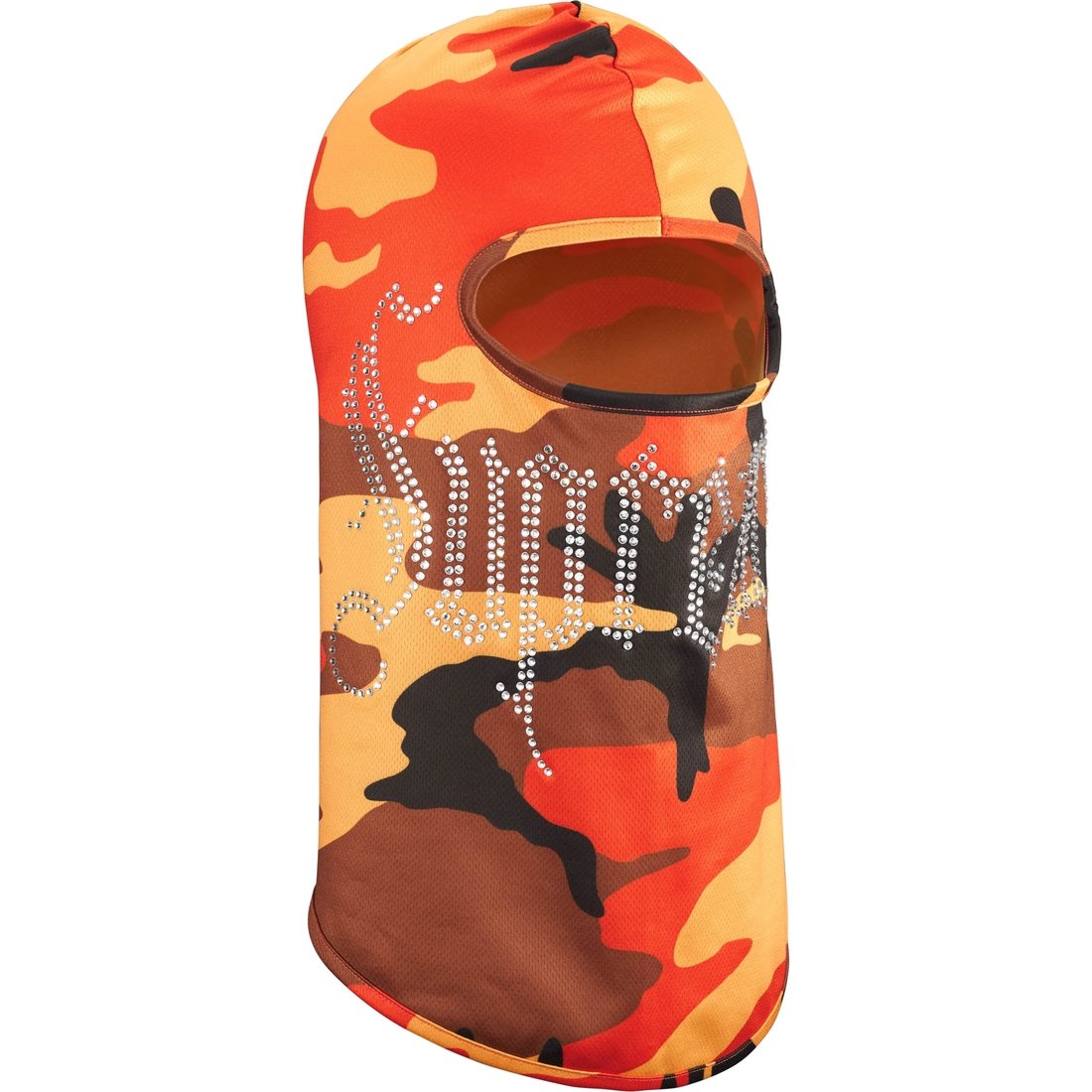 Details on Rhinestone Balaclava Orange Camo from fall winter
                                                    2024 (Price is $78)