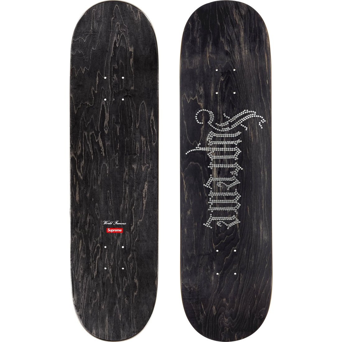 Details on Rhinestone Skateboard Black - 8.25" x 32"    from fall winter
                                                    2024 (Price is $110)