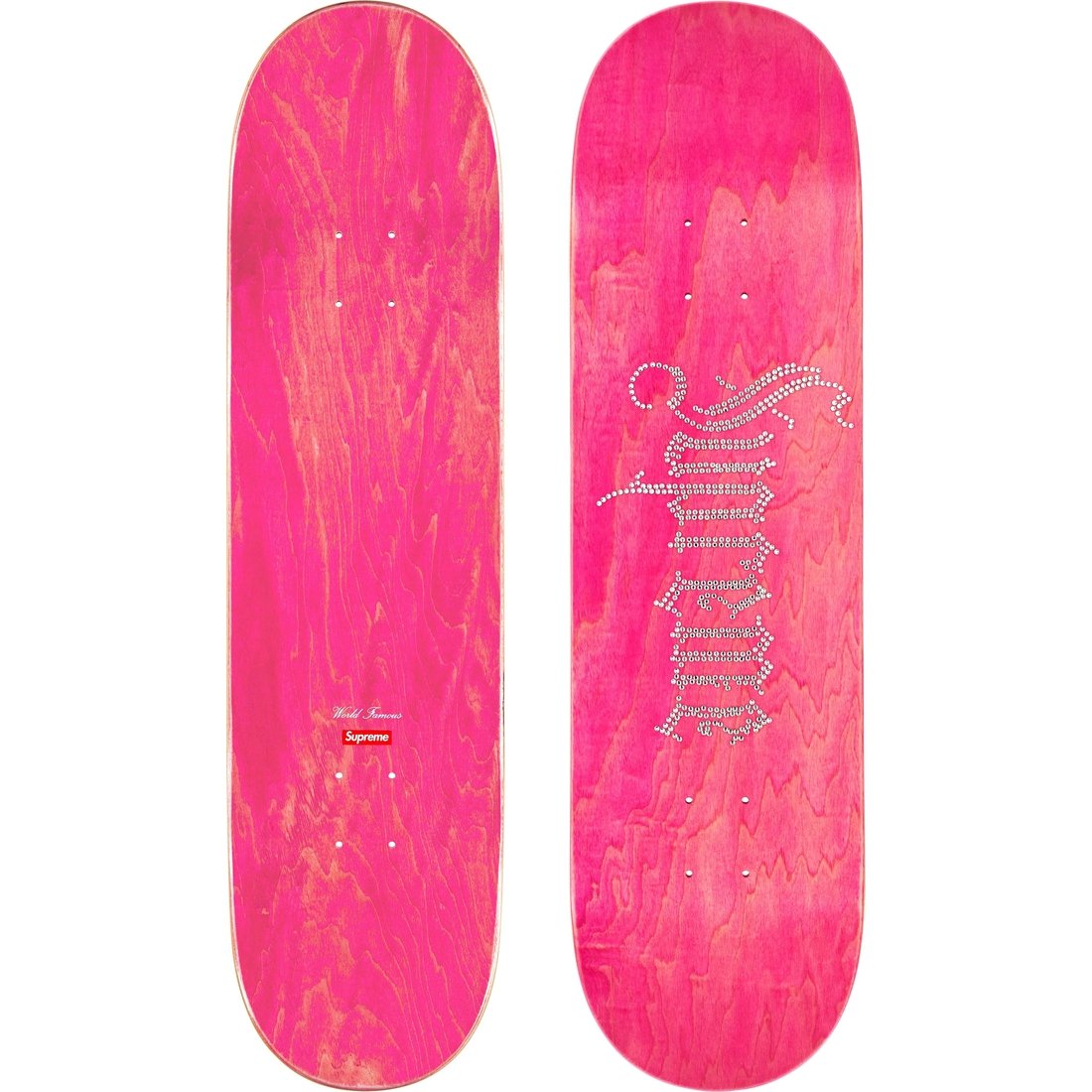 Details on Rhinestone Skateboard Pink - 8.5" x 32.25"  from fall winter
                                                    2024 (Price is $110)