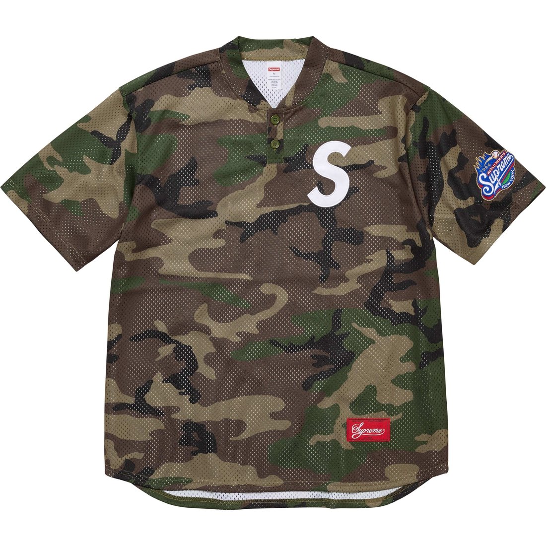 Details on S Logo Baseball Henley Woodland Camo from fall winter
                                                    2024 (Price is $118)