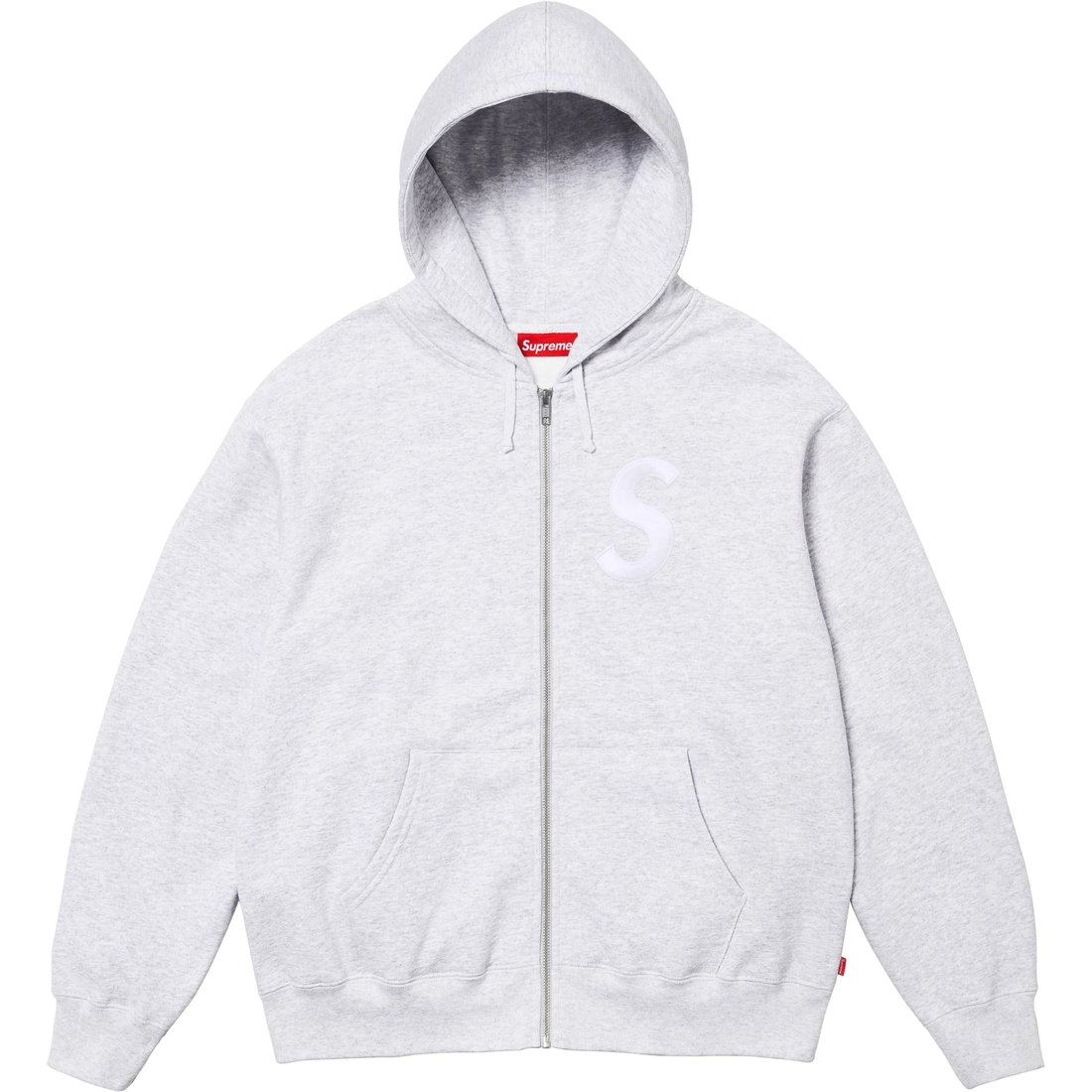 Details on S Logo Zip Up Hooded Sweatshirt Ash Grey from fall winter
                                                    2024 (Price is $168)