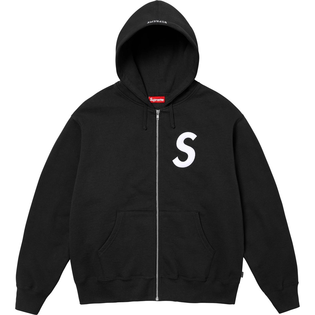 Details on S Logo Zip Up Hooded Sweatshirt Black from fall winter
                                                    2024 (Price is $168)