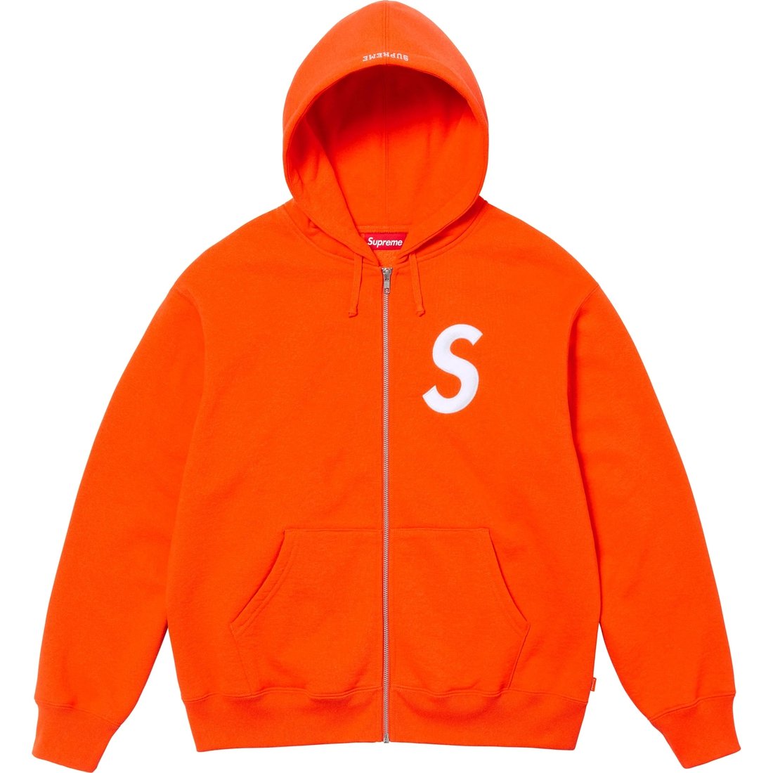 Details on S Logo Zip Up Hooded Sweatshirt Bright Orange from fall winter
                                                    2024 (Price is $168)