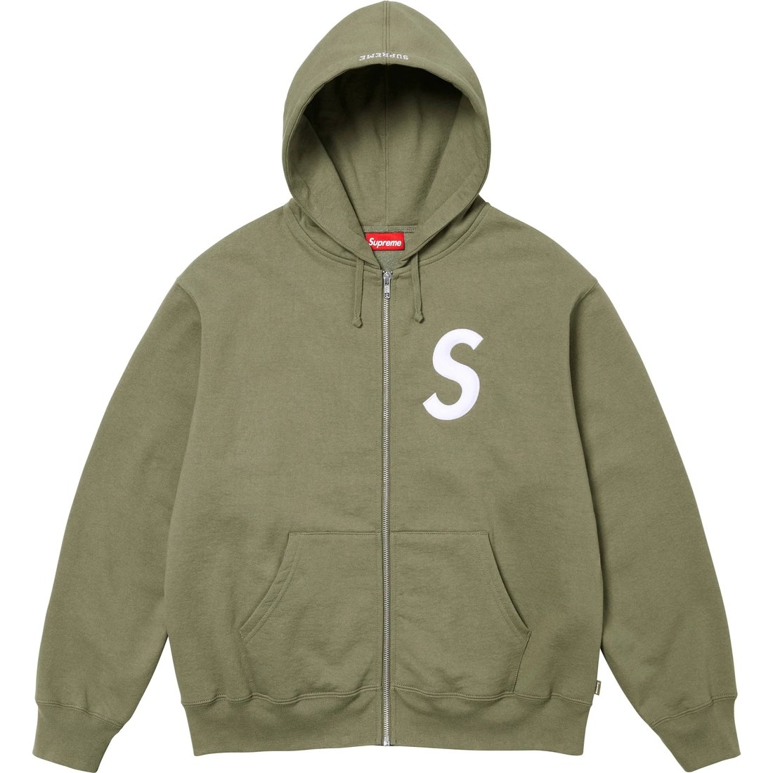 Details on S Logo Zip Up Hooded Sweatshirt Light Olive from fall winter
                                                    2024 (Price is $168)