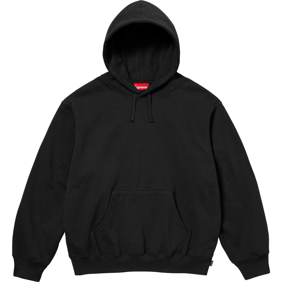 Details on Satin Appliqué Hooded Sweatshirt Black from fall winter
                                                    2024 (Price is $158)