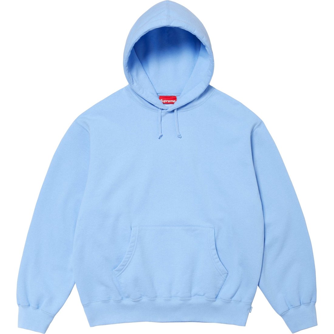 Details on Satin Appliqué Hooded Sweatshirt Light Blue from fall winter
                                                    2024 (Price is $158)