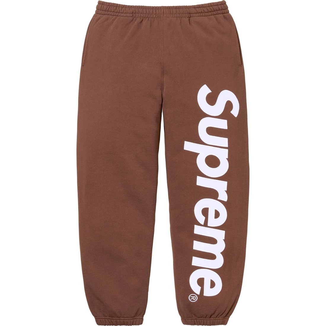 Details on Satin Appliqué Sweatpant Brown from fall winter
                                                    2024 (Price is $148)