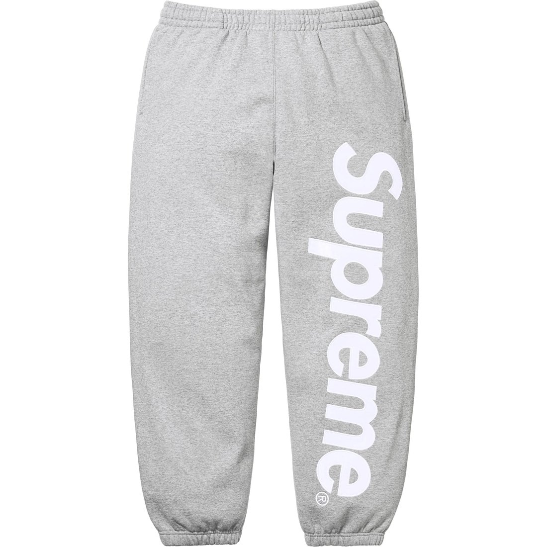 Details on Satin Appliqué Sweatpant Heather Grey from fall winter
                                                    2024 (Price is $148)