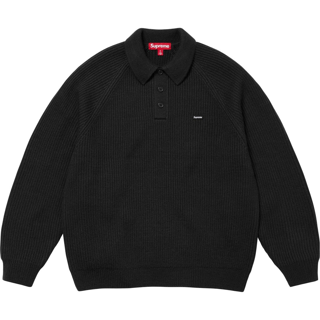 Details on Small Box Polo Sweater Black from fall winter
                                                    2024 (Price is $148)