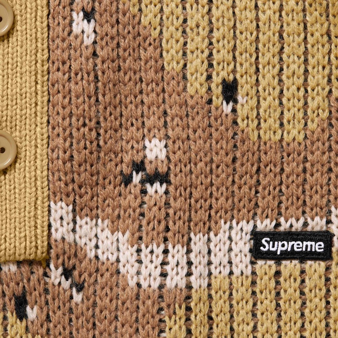 Details on Small Box Polo Sweater Desert Camo from fall winter
                                                    2024 (Price is $148)