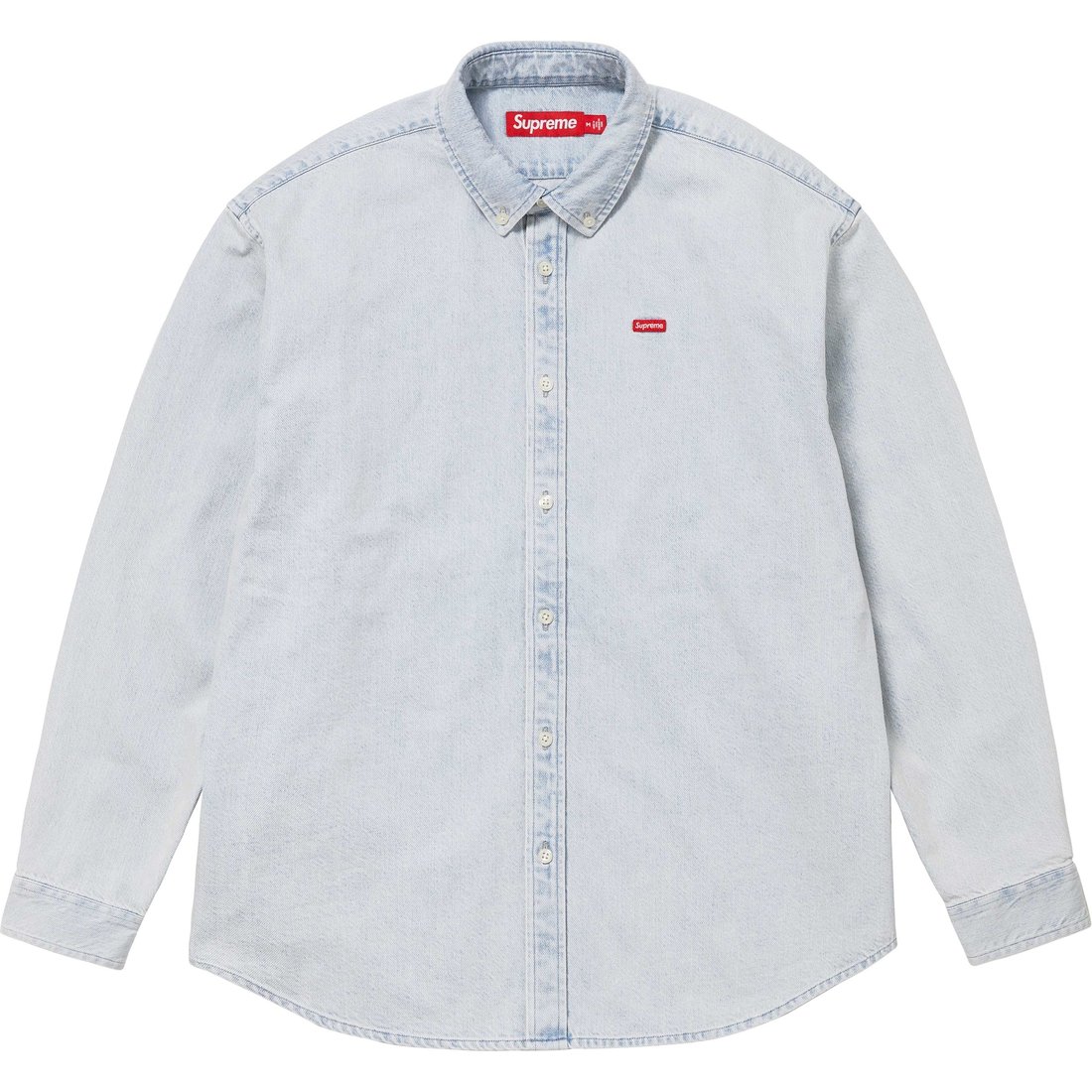 Details on Small Box Shirt Washed Denim from fall winter
                                                    2024 (Price is $138)