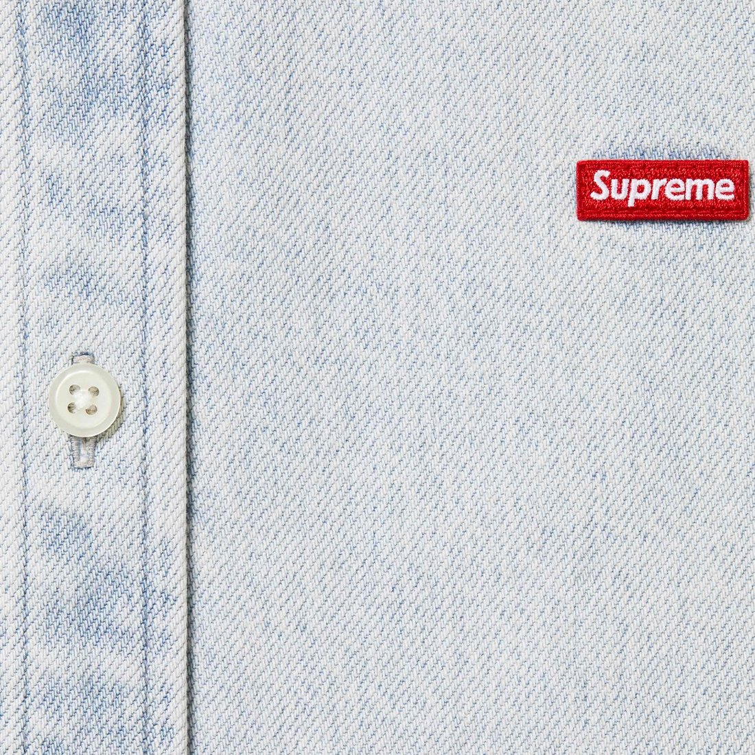 Details on Small Box Shirt Washed Denim from fall winter
                                                    2024 (Price is $138)