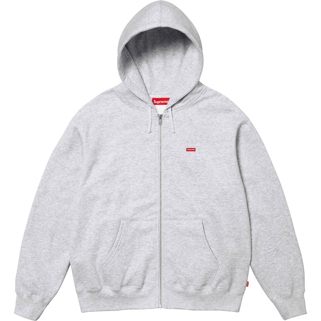 Supreme Small Box Zip Up Hooded Sweatshirt (FW24) - Ash Grey - $158