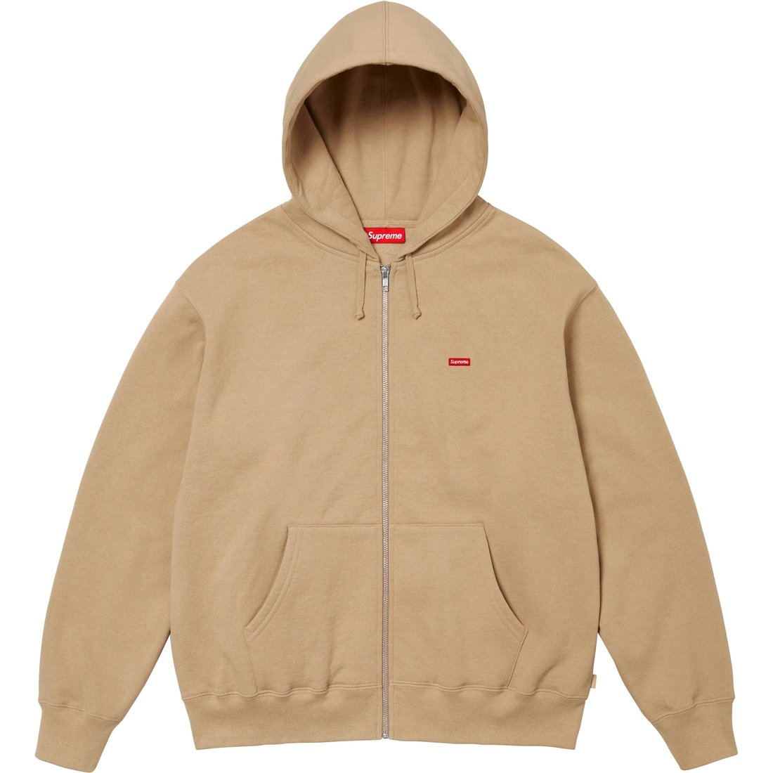 Supreme Small Box Zip Up Hooded Sweatshirt (FW24) - Dark Tan - $158