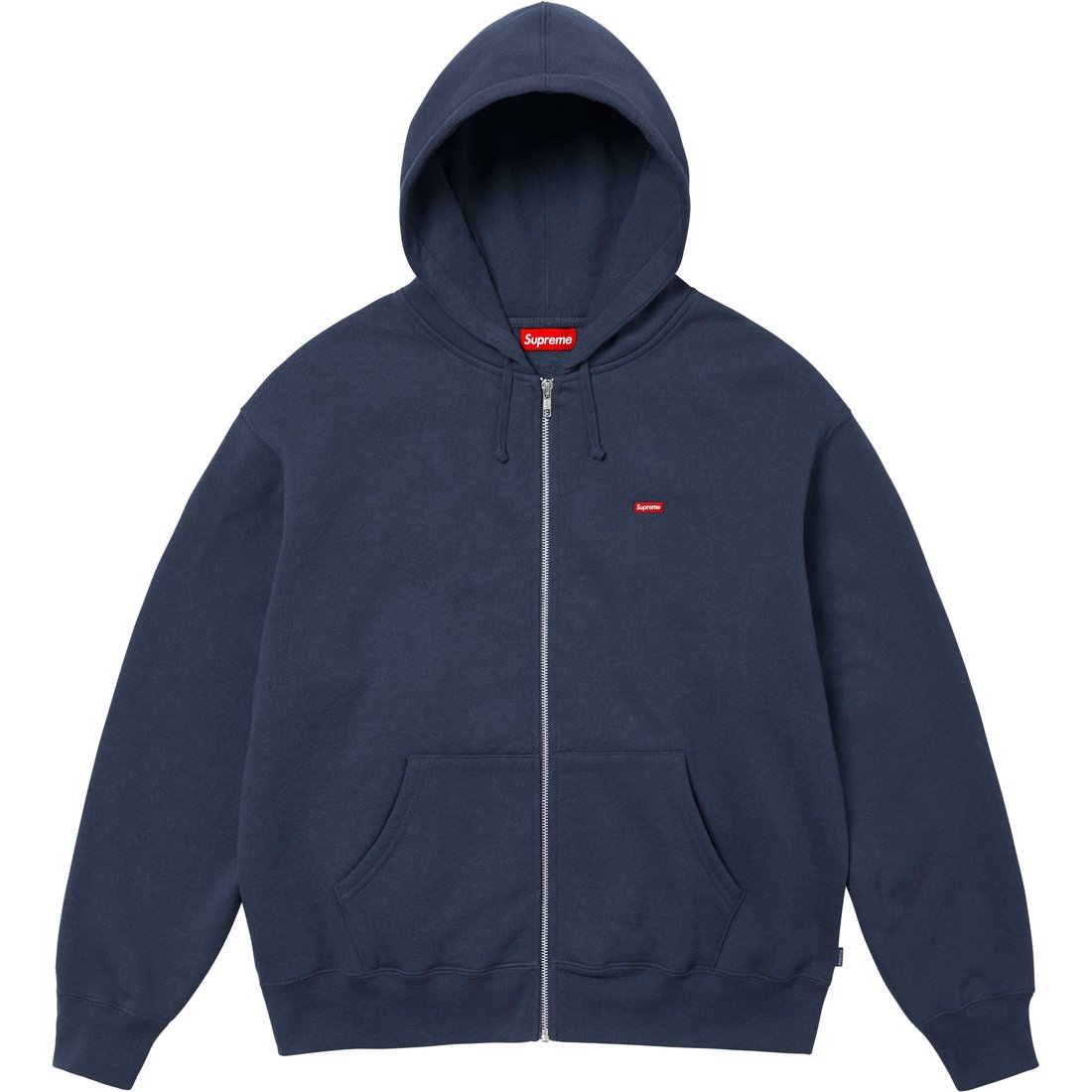 Details on Small Box Zip Up Hooded Sweatshirt Navy from fall winter
                                                    2024 (Price is $158)