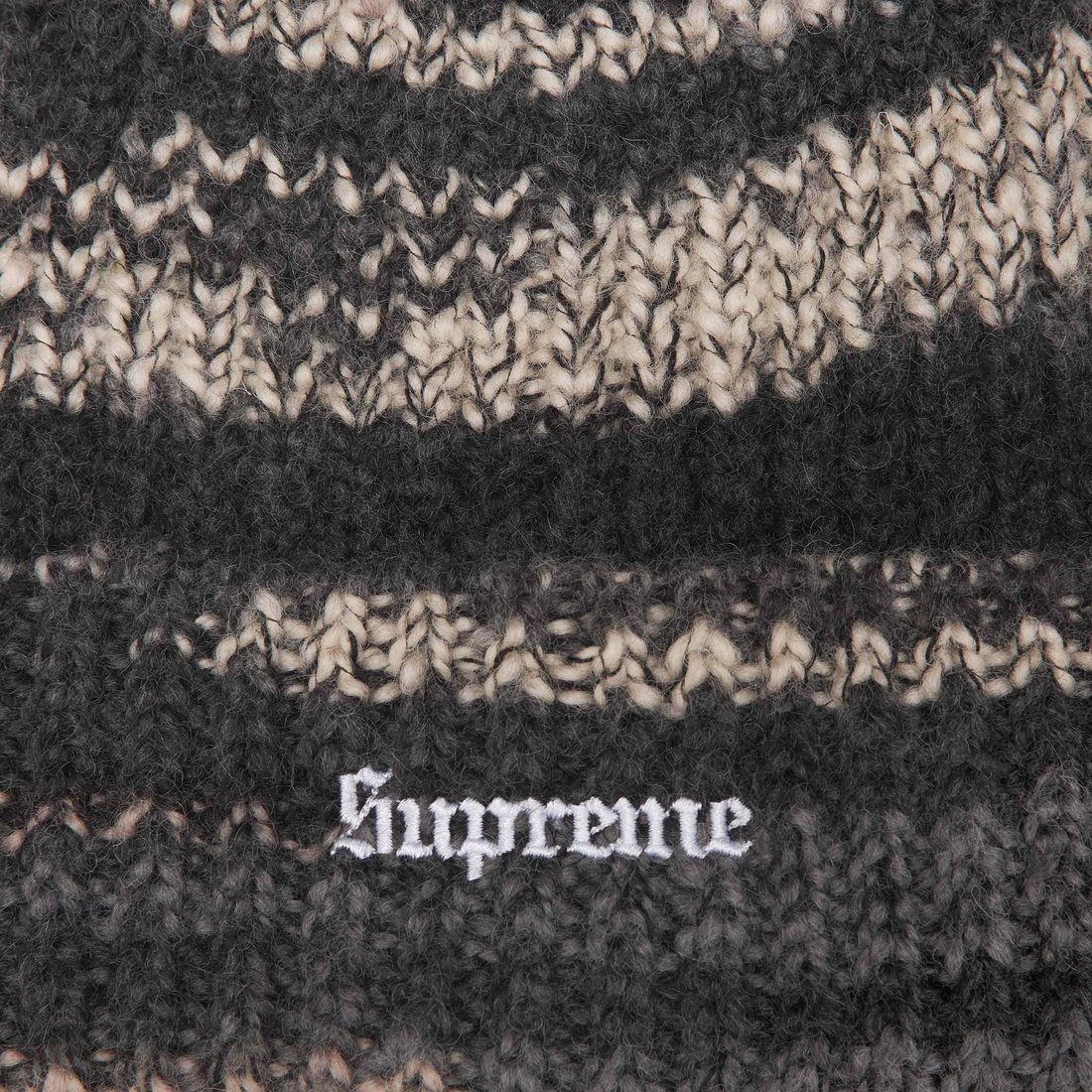 Details on Space Dye Stripe Beanie Black from fall winter
                                                    2024 (Price is $44)