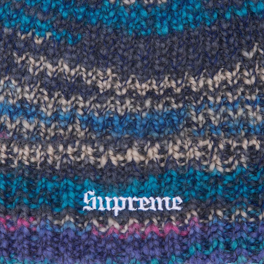 Details on Space Dye Stripe Beanie Blue from fall winter
                                                    2024 (Price is $44)