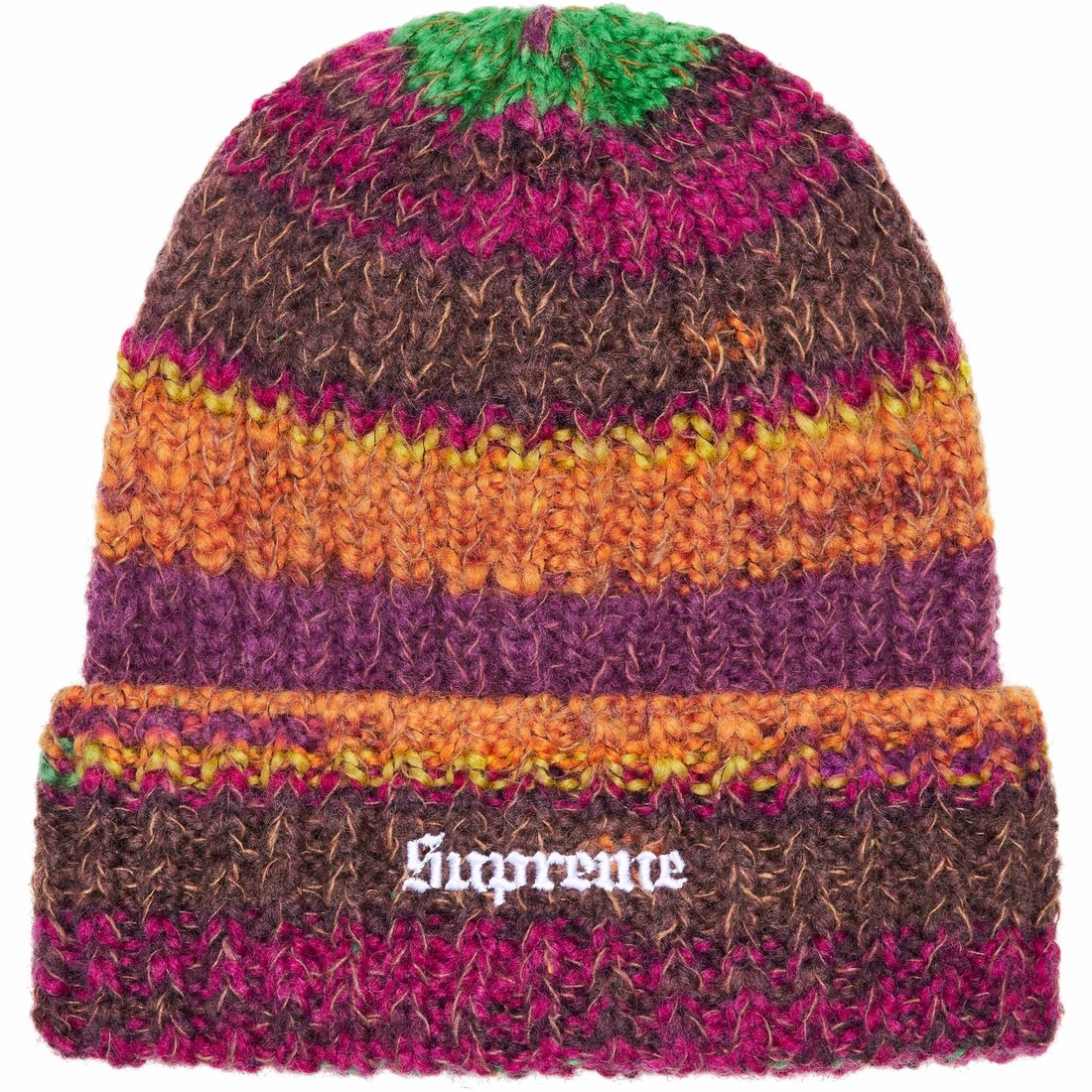 Details on Space Dye Stripe Beanie Brown from fall winter
                                                    2024 (Price is $44)