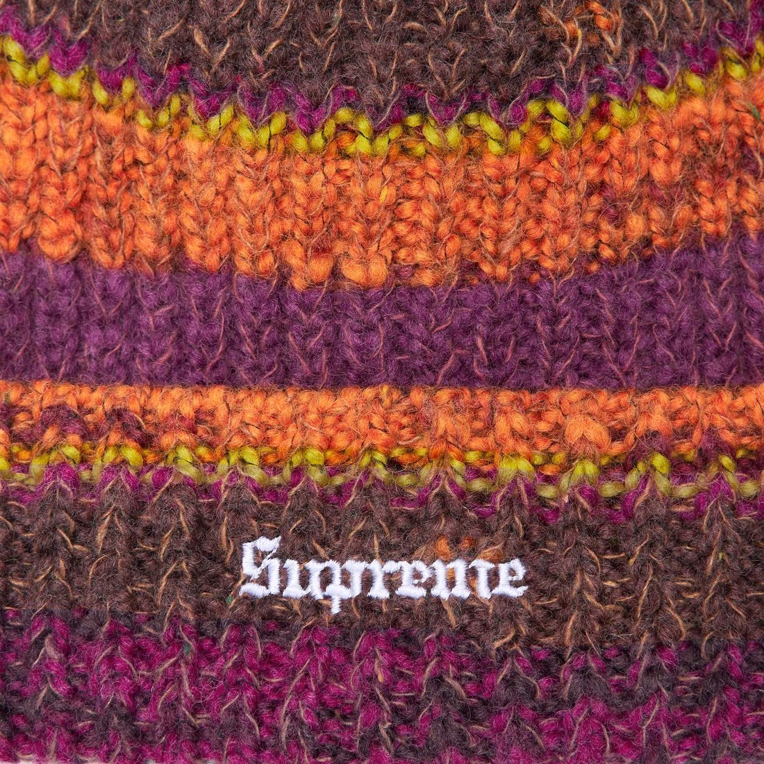 Details on Space Dye Stripe Beanie Brown from fall winter
                                                    2024 (Price is $44)