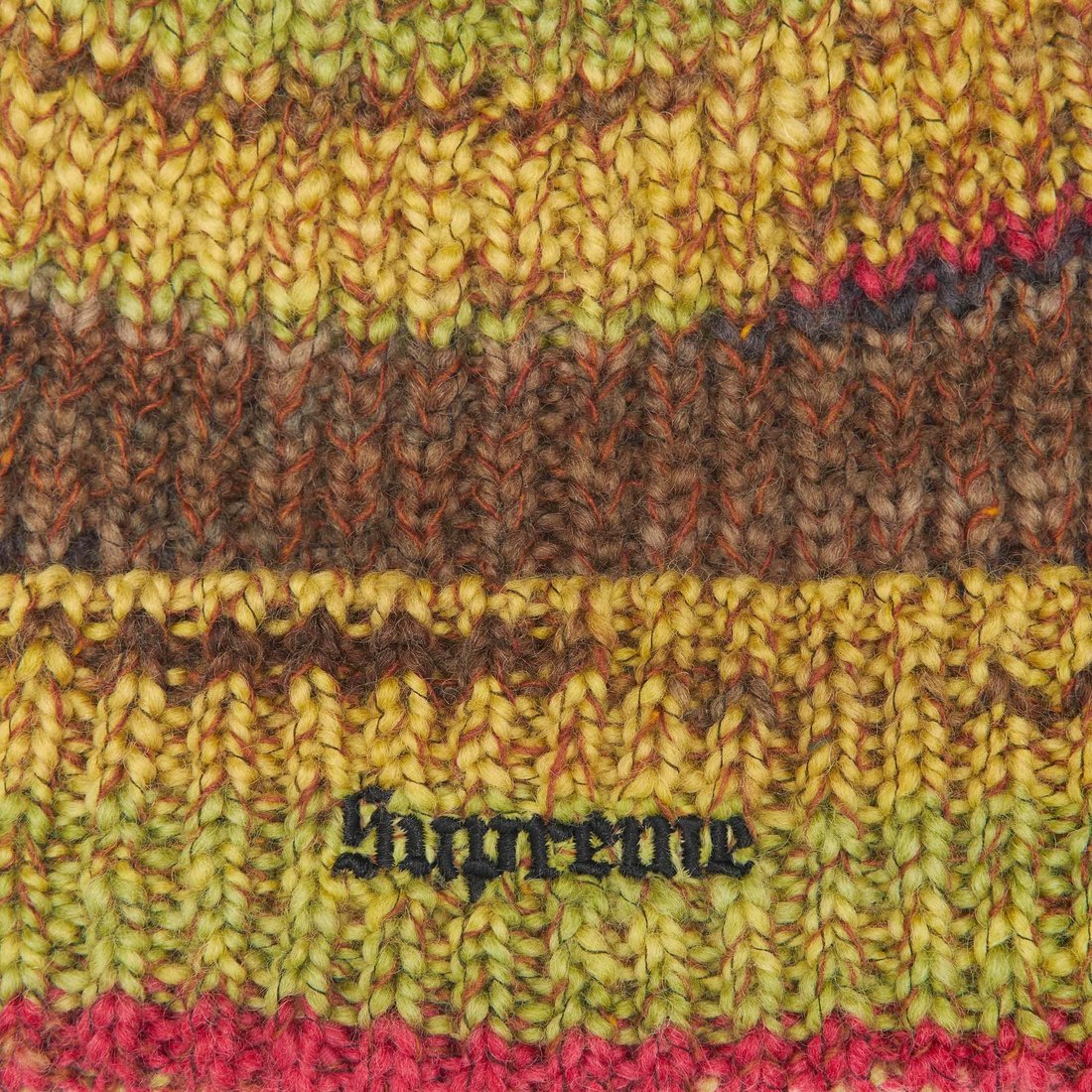 Details on Space Dye Stripe Beanie Yellow from fall winter
                                                    2024 (Price is $44)