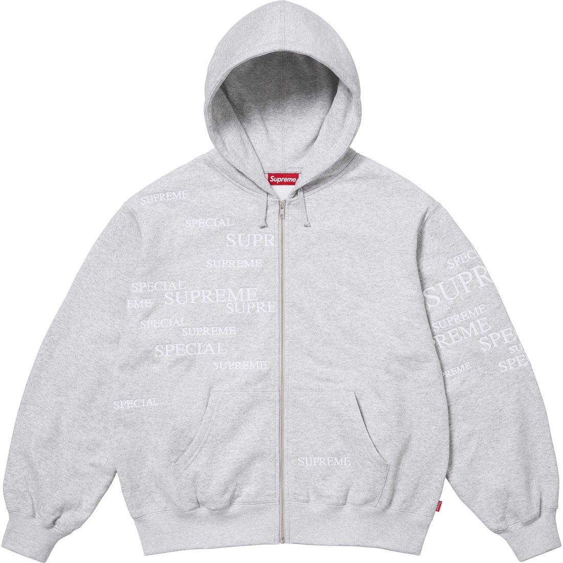 Supreme Special Zip Up Hooded Sweatshirt (FW24) - Ash Grey - $178