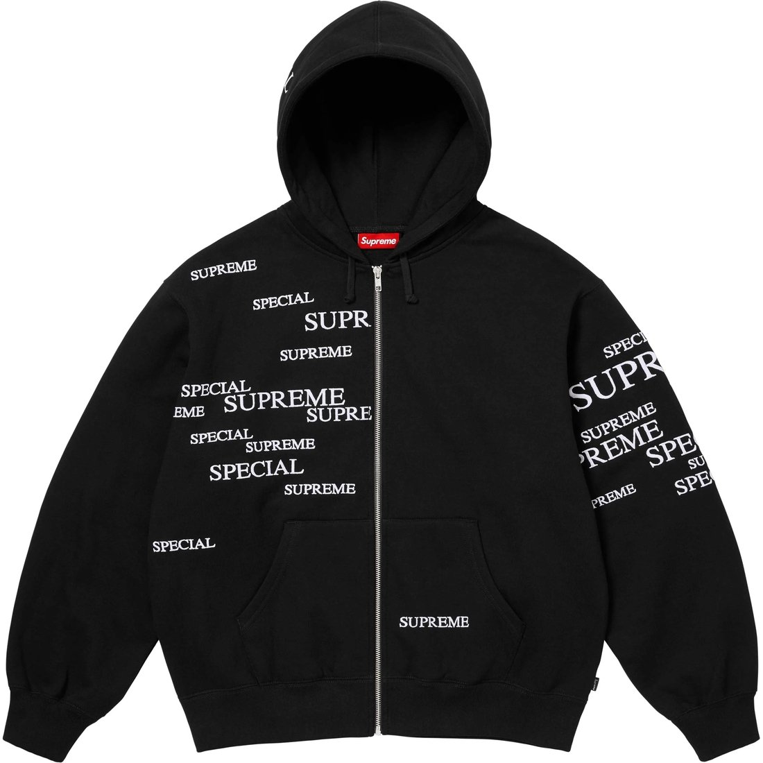 Details on Special Zip Up Hooded Sweatshirt Black from fall winter
                                                    2024 (Price is $178)