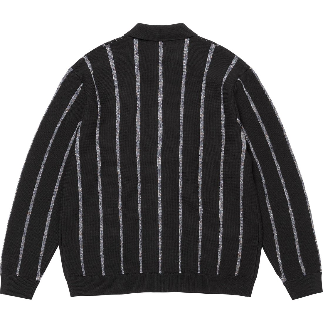 Details on Speckle Stripe Zip Up Cardigan Black from fall winter
                                                    2024 (Price is $178)