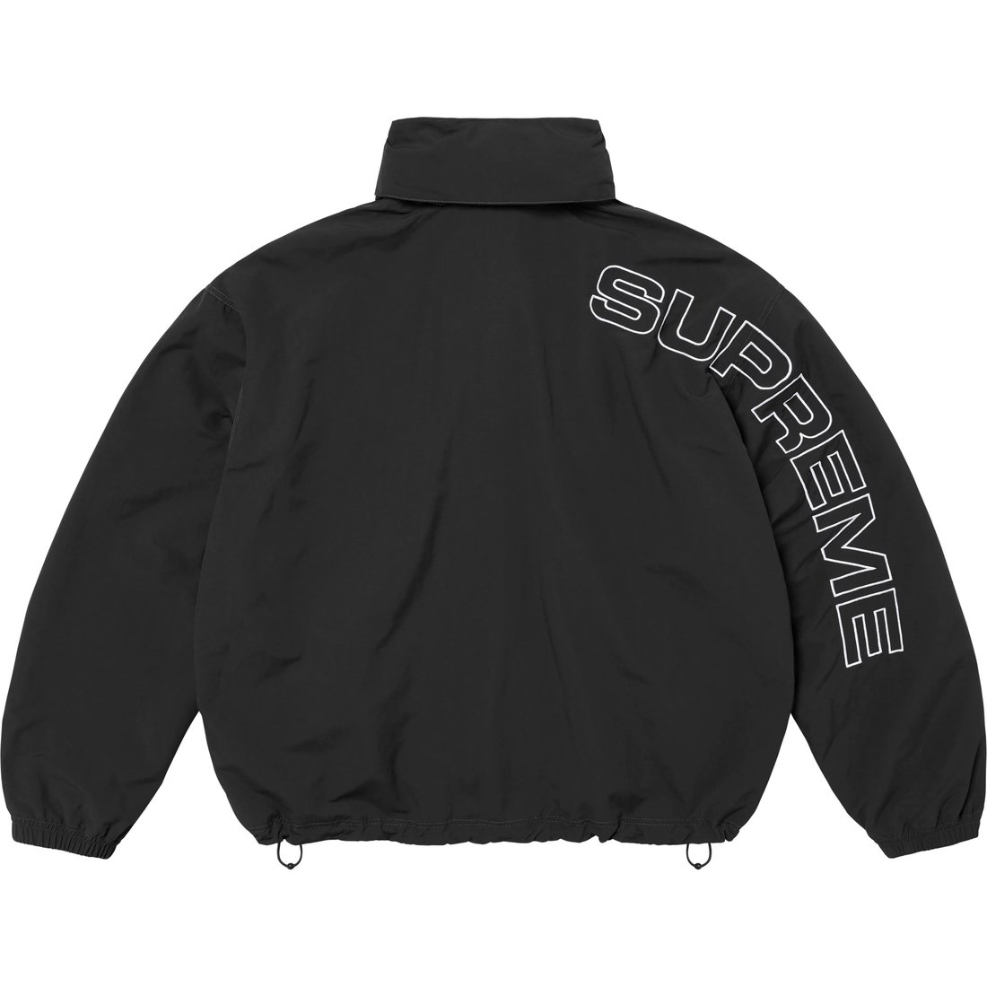 Details on Spellout Embroidered Track Jacket Black from fall winter
                                                    2024 (Price is $178)