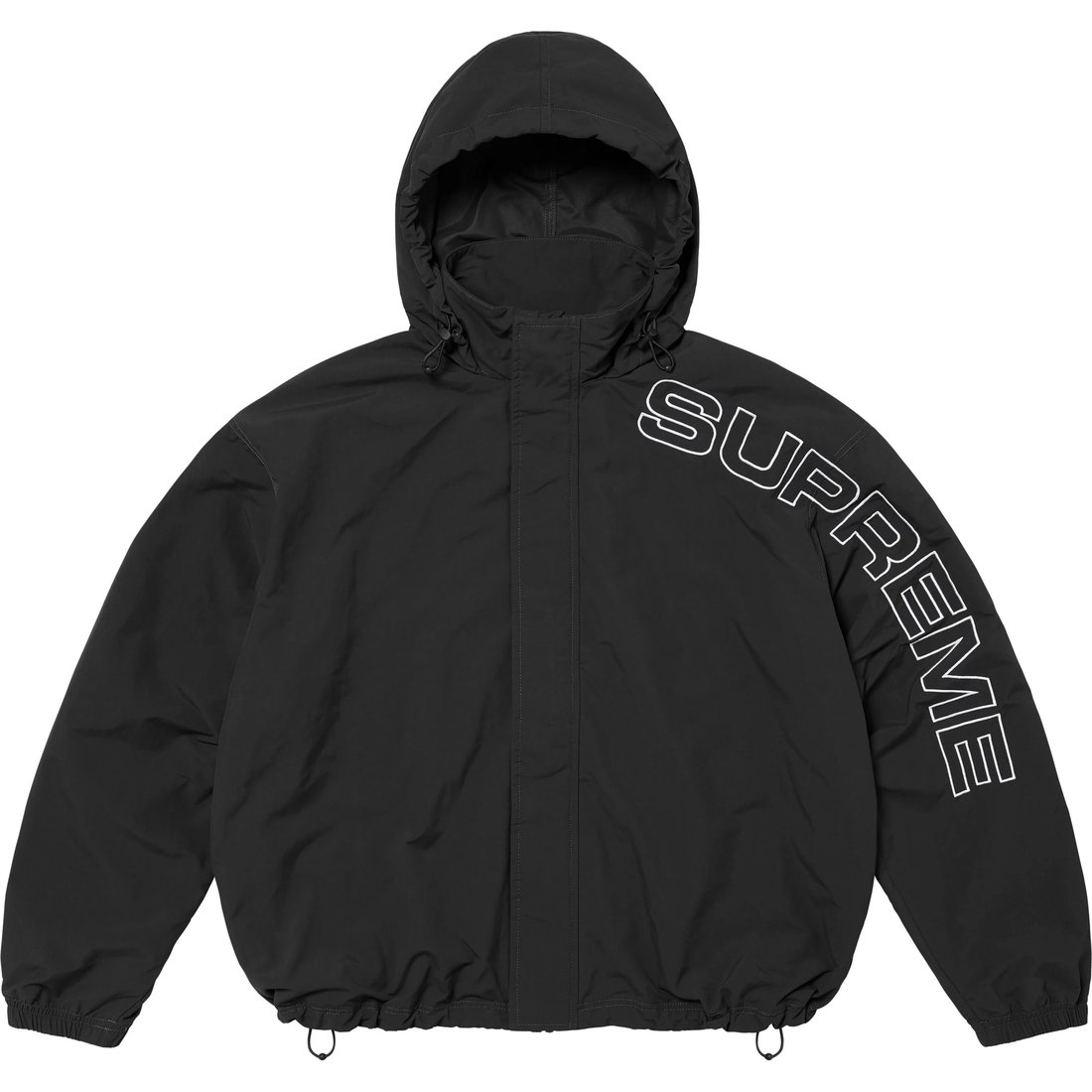 Details on Spellout Embroidered Track Jacket Black from fall winter
                                                    2024 (Price is $178)