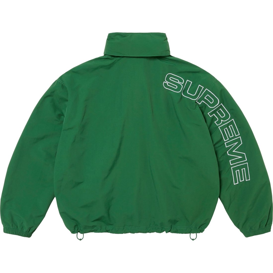 Details on Spellout Embroidered Track Jacket Dark Green from fall winter
                                                    2024 (Price is $178)