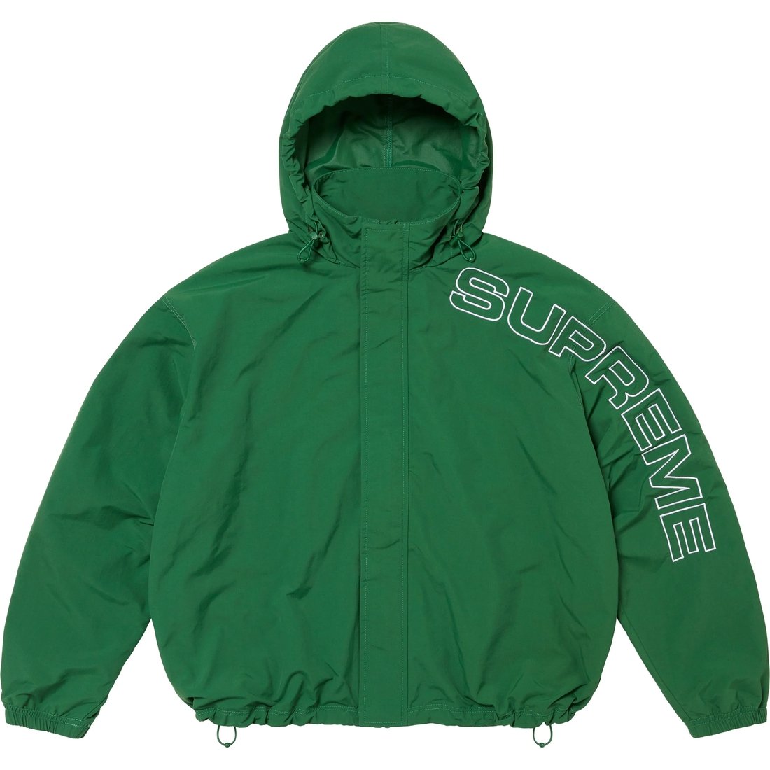 Details on Spellout Embroidered Track Jacket Dark Green from fall winter
                                                    2024 (Price is $178)