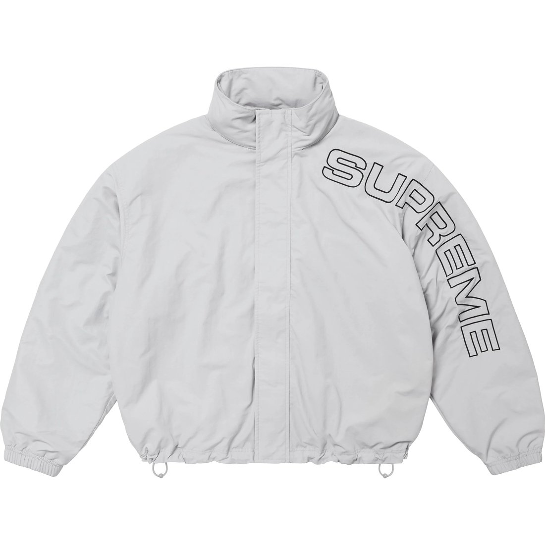 Details on Spellout Embroidered Track Jacket Grey from fall winter
                                                    2024 (Price is $178)