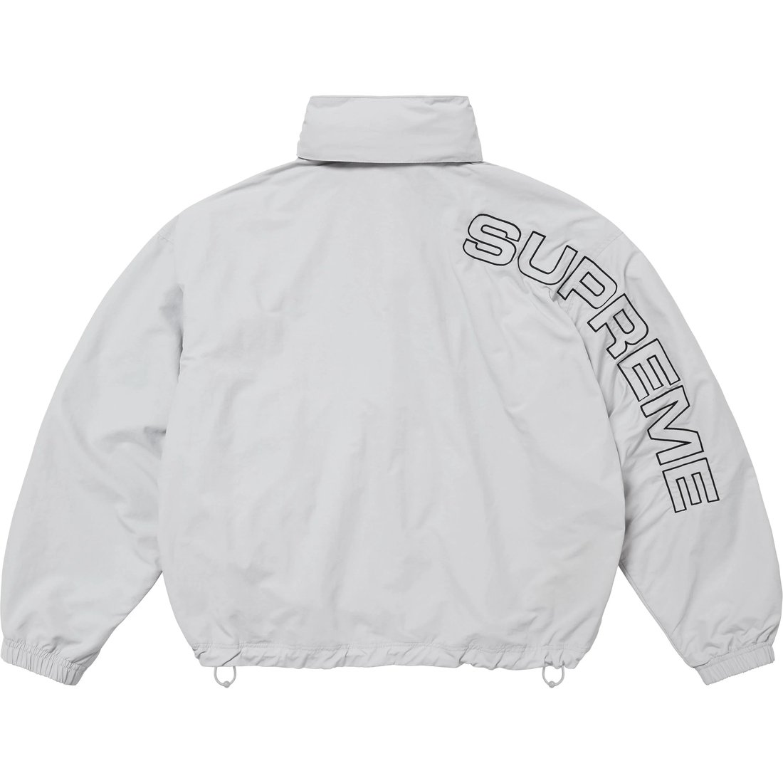 Details on Spellout Embroidered Track Jacket Grey from fall winter
                                                    2024 (Price is $178)