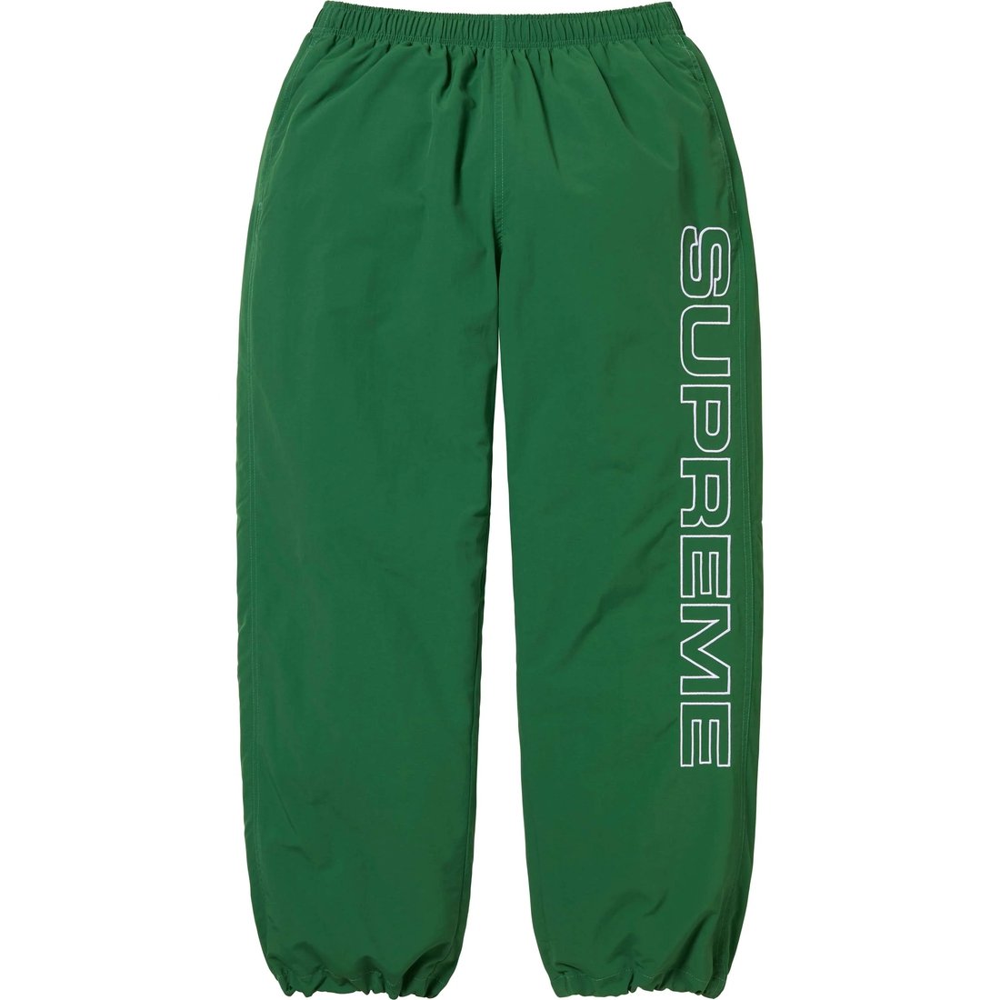 Details on Spellout Embroidered Track Pant Dark Green from fall winter
                                                    2024 (Price is $148)