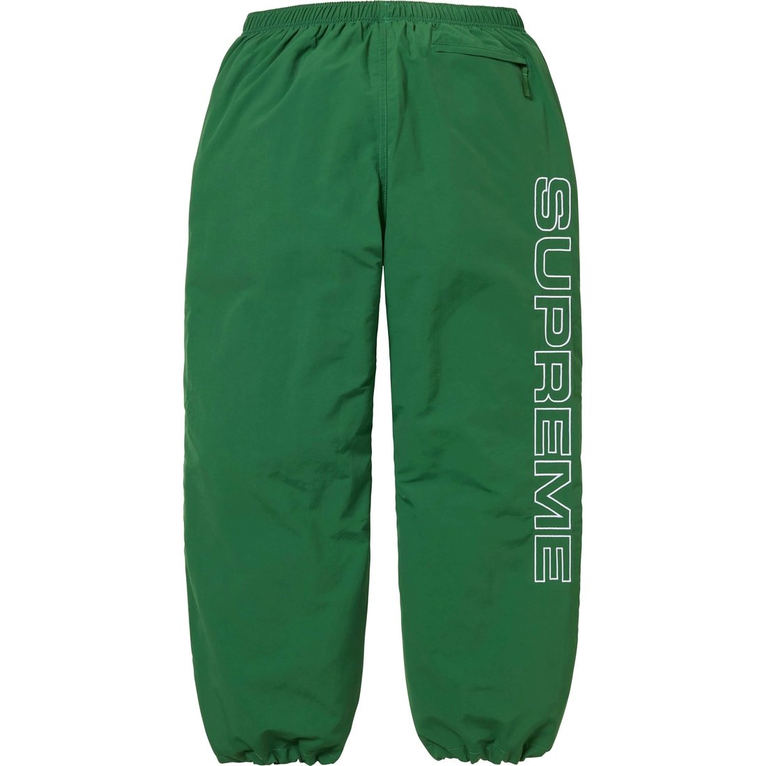 Details on Spellout Embroidered Track Pant Dark Green from fall winter
                                                    2024 (Price is $148)