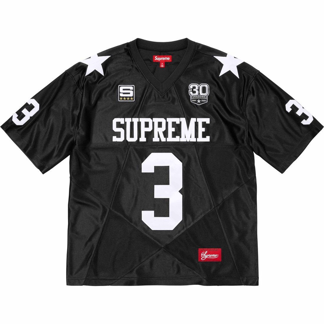 Details on Star Football Jersey Black from fall winter
                                                    2024 (Price is $118)