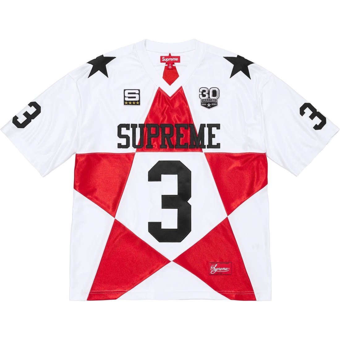 Details on Star Football Jersey White from fall winter
                                                    2024 (Price is $118)