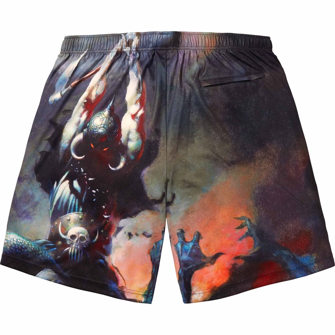 Details on Supreme Frank Frazetta Soccer Short Death Dealer from fall winter
                                                    2024 (Price is $118)