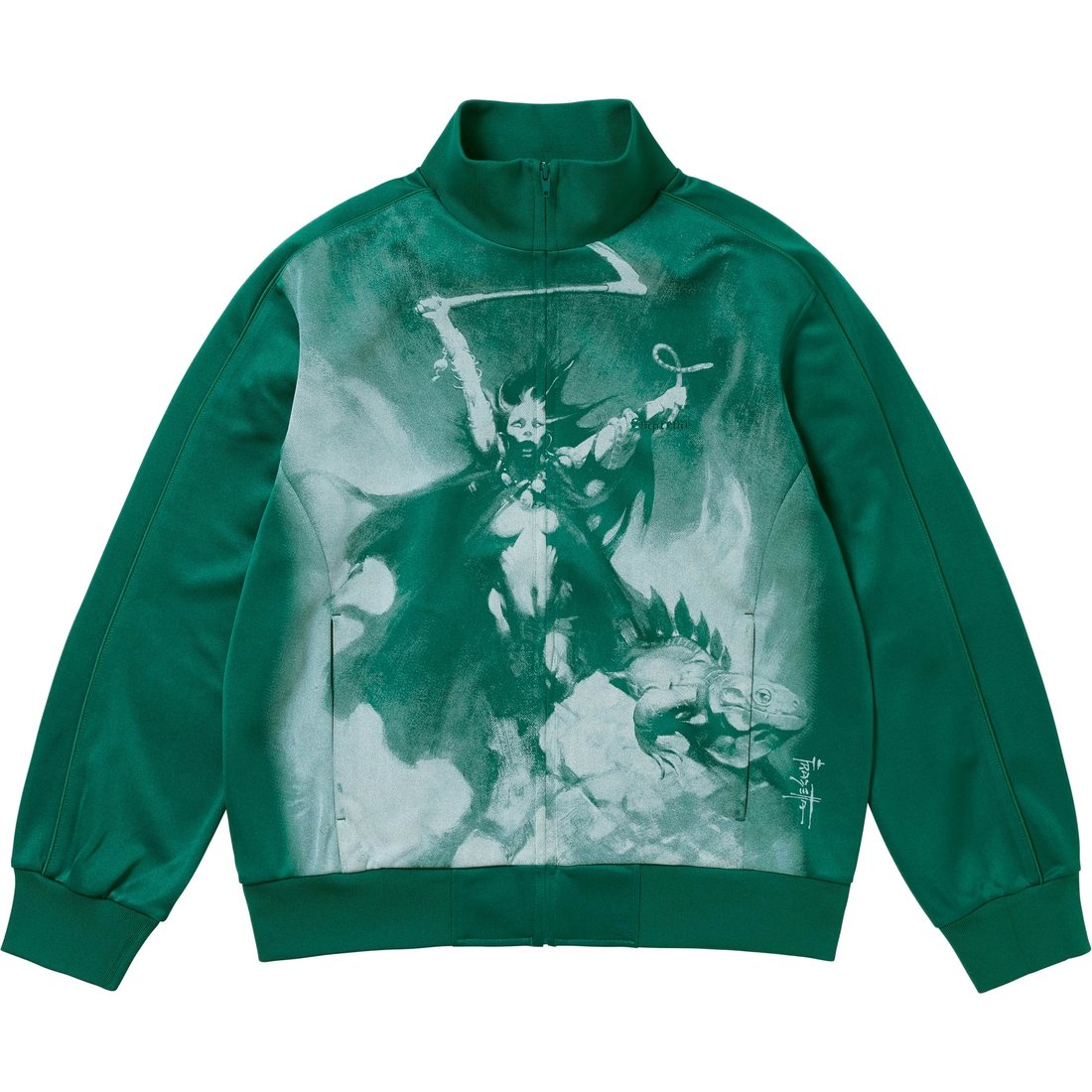 Details on Supreme Frank Frazetta Track Jacket Dark Green from fall winter
                                                    2024 (Price is $198)