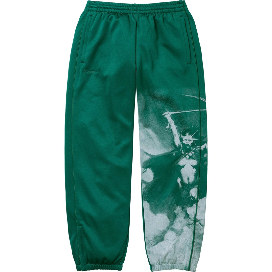 Details on Supreme Frank Frazetta Track Pant Dark Green from fall winter
                                                    2024 (Price is $168)