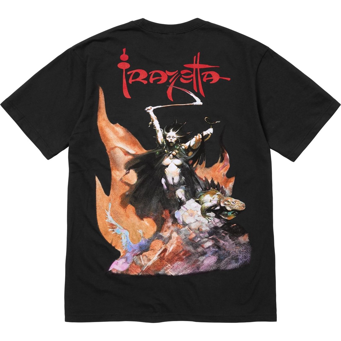 Details on Supreme Frank Frazetta Woman With Scythe Tee Black from fall winter
                                                    2024 (Price is $48)