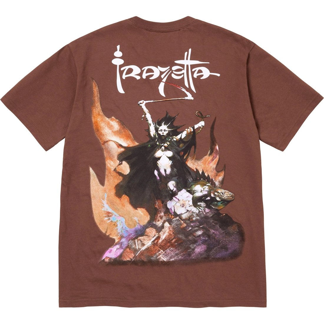 Details on Supreme Frank Frazetta Woman With Scythe Tee Brown from fall winter
                                                    2024 (Price is $48)