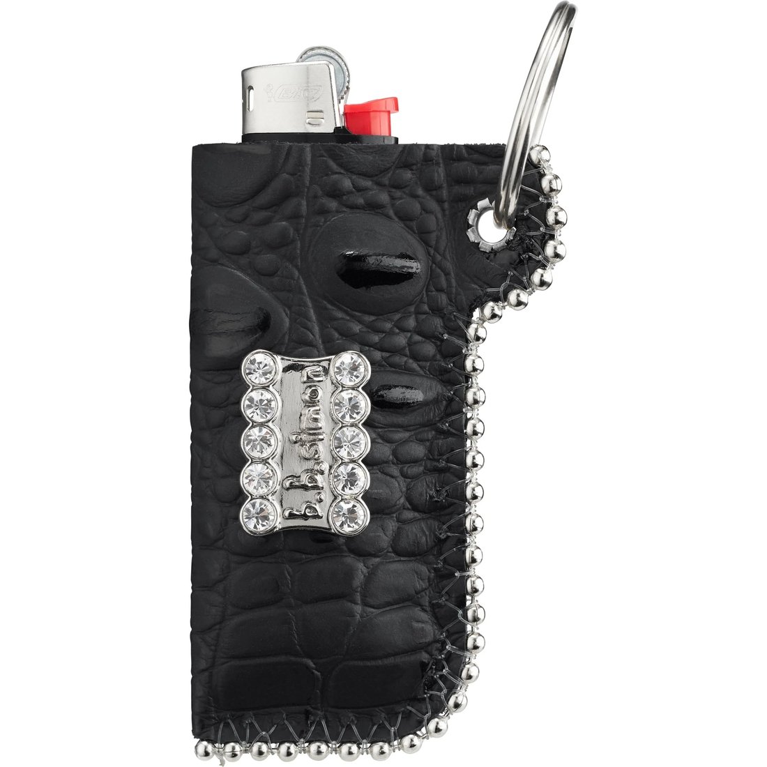 Details on Supreme b.b. Simon Leather Lighter Case Keychain Black from fall winter
                                                    2024 (Price is $78)