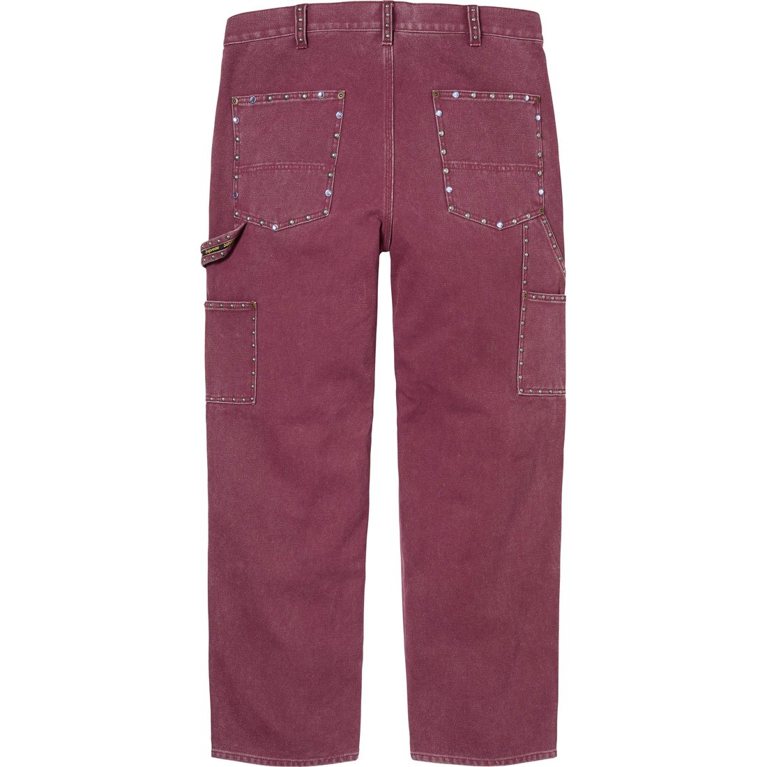 Details on Supreme b.b. Simon Studded Double Knee Painter Pant Burgundy from fall winter
                                                    2024 (Price is $398)