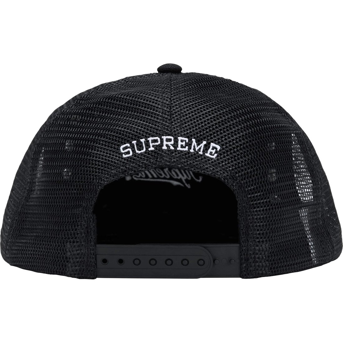 Details on Supreme b.b. Simon Studded Canvas Mesh Back 5-Panel Black from fall winter
                                                    2024 (Price is $88)